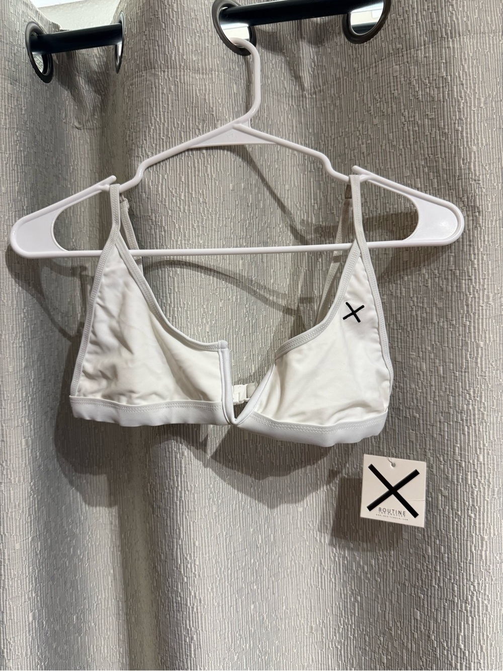 Boutine LA White Front Hook Triangle Bikini Top